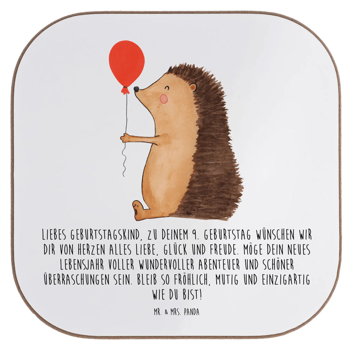 Untersetzer 9. Geburtstag Glück Urodziny, prezent urodzinowy, prezent