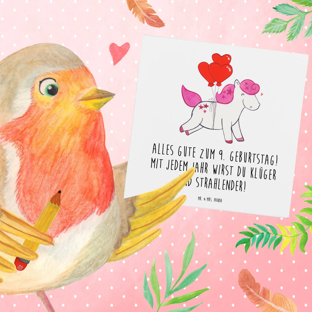 Deluxe Karte 9. Geburtstag Wünsche Klappkarte, Glückwunschkarte, Hochzeitskarte, Karte, Hochwertige Klappkarte, Hochwertige Grußkarte, Einladungskarte, Grußkarte, Geburtstagskarte, Geburtstag, Geburtstagsgeschenk, Geschenk