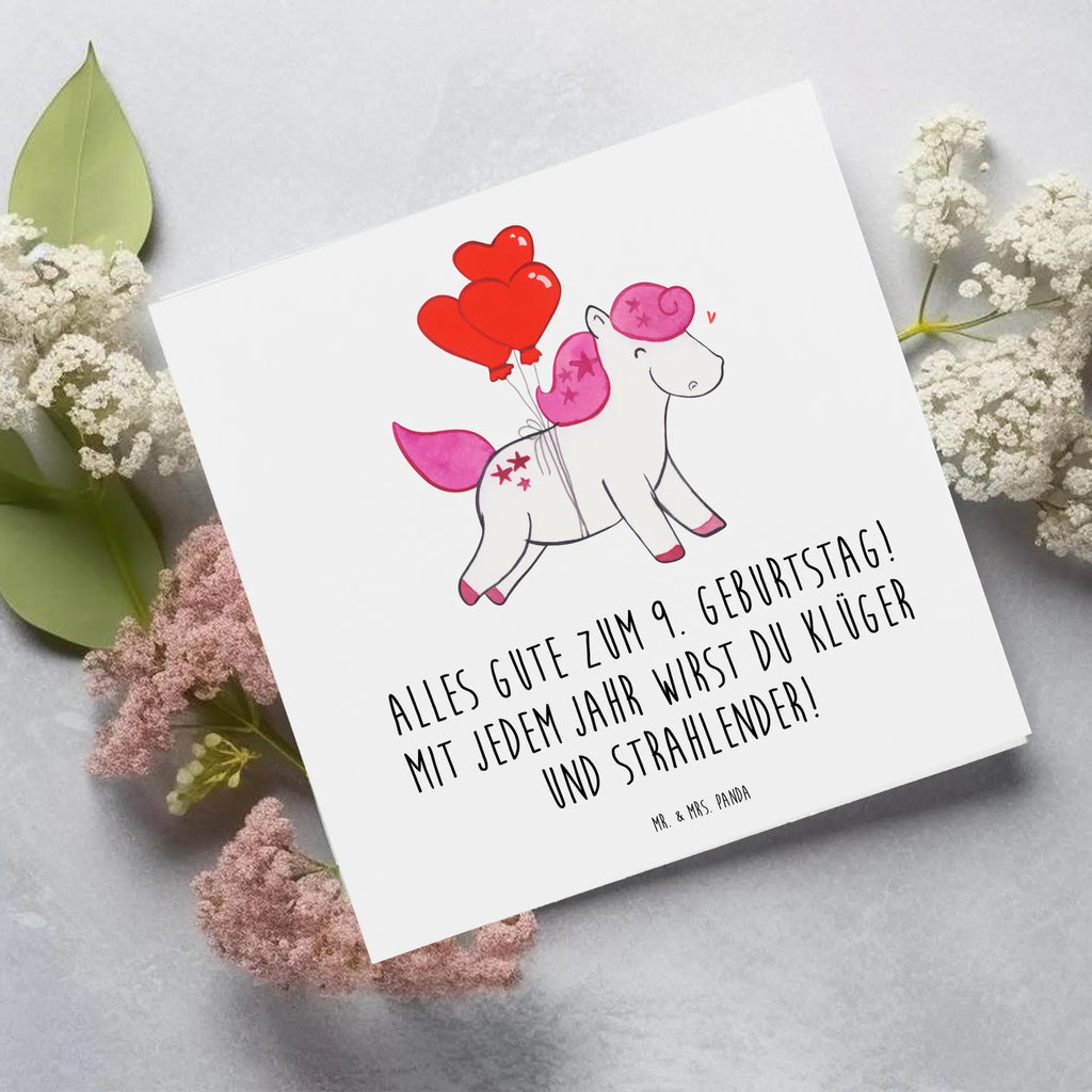 Deluxe Karte 9. Geburtstag Wünsche Klappkarte, Glückwunschkarte, Hochzeitskarte, Karte, Hochwertige Klappkarte, Hochwertige Grußkarte, Einladungskarte, Grußkarte, Geburtstagskarte, Geburtstag, Geburtstagsgeschenk, Geschenk