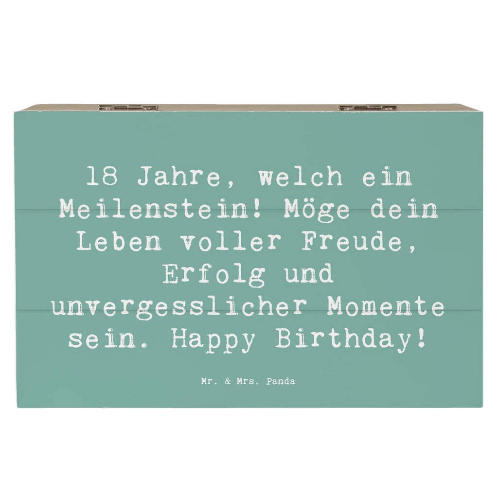 Wooden chest Saying 18 Jahre, welch ein Meilenstein! Möge dein Leben voller Freude, Erfolg und unvergesslicher Momente sein. Happy Birthday! Erinnerungskiste, Kiste, Erinnerungsbox, XXL, Schatzkiste, Geschenkdose, Schatulle, Holzkiste, Dekokiste, Geschenkbox, Truhe, Aufbewahrungsbox, Geburtstag, Geburtstagsgeschenk, Geschenk