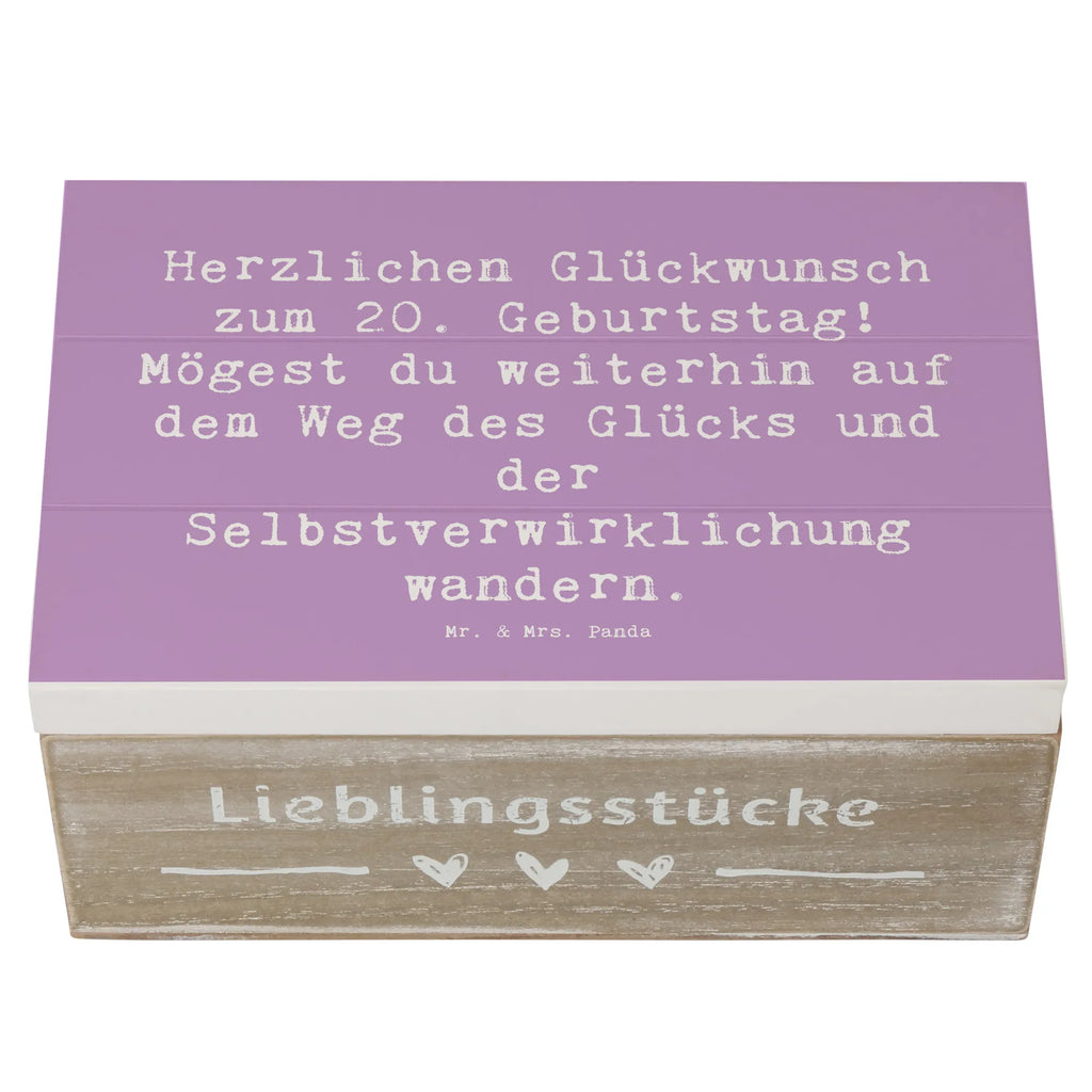 Wooden chest Saying Herzlichen Glückwunsch zum 20. Geburtstag! Mögest du weiterhin auf dem Weg des Glücks und der Selbstverwirklichung wandern. Schatzkiste, Kiste, Dekokiste, Aufbewahrungsbox, Truhe, Holzkiste, Geschenkbox, Erinnerungsbox, Erinnerungskiste, Geschenkdose, Schatulle, XXL, Geburtstag, Geburtstagsgeschenk, Geschenk