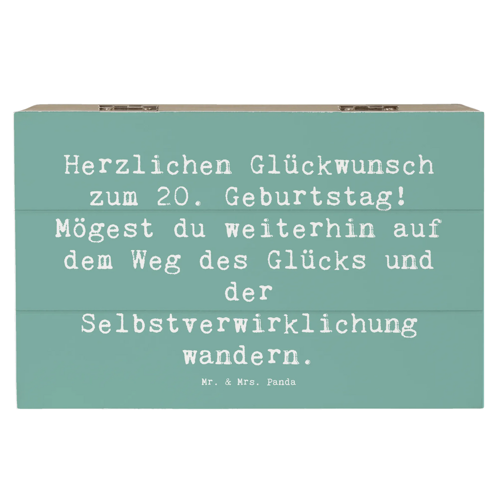 Wooden chest Saying Herzlichen Glückwunsch zum 20. Geburtstag! Mögest du weiterhin auf dem Weg des Glücks und der Selbstverwirklichung wandern. Schatzkiste, Kiste, Dekokiste, Aufbewahrungsbox, Truhe, Holzkiste, Geschenkbox, Erinnerungsbox, Erinnerungskiste, Geschenkdose, Schatulle, XXL, Geburtstag, Geburtstagsgeschenk, Geschenk