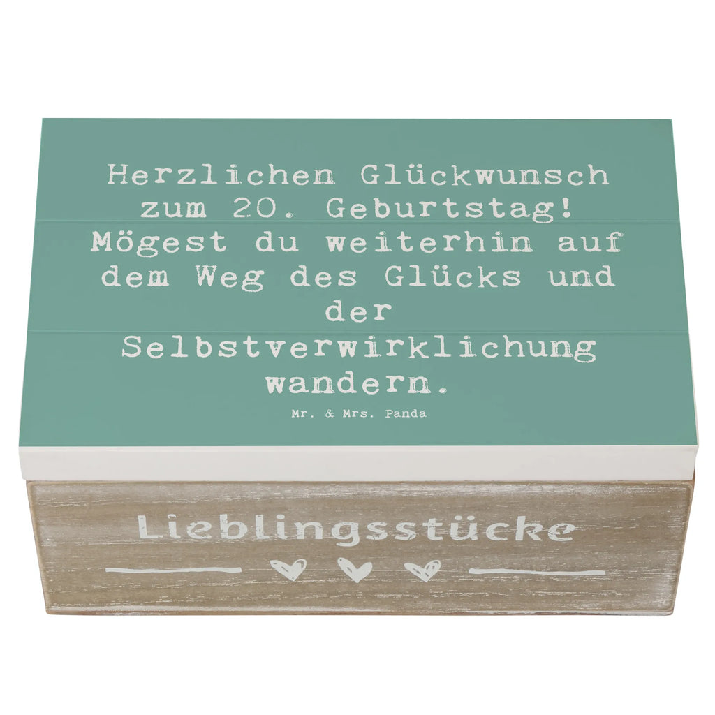 Wooden chest Saying Herzlichen Glückwunsch zum 20. Geburtstag! Mögest du weiterhin auf dem Weg des Glücks und der Selbstverwirklichung wandern. Schatzkiste, Kiste, Dekokiste, Aufbewahrungsbox, Truhe, Holzkiste, Geschenkbox, Erinnerungsbox, Erinnerungskiste, Geschenkdose, Schatulle, XXL, Geburtstag, Geburtstagsgeschenk, Geschenk