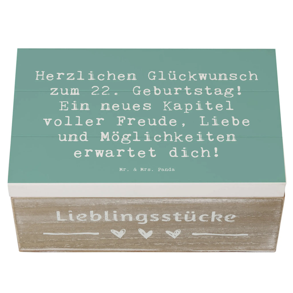 Holzkiste Spruch 22. Geburtstag Dekokiste, Aufbewahrungsbox, Erinnerungsbox, XXL, Truhe, Erinnerungskiste, Kiste, Schatzkiste, Holzkiste, Geschenkdose, Geschenkbox, Schatulle, Geburtstag, Geburtstagsgeschenk, Geschenk