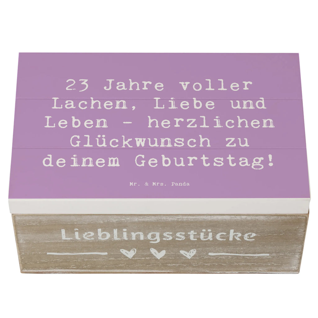 Wooden chest Saying 23 Jahre voller Lachen, Liebe und Leben - herzlichen Glückwunsch zu deinem Geburtstag! Geschenkbox, Schatulle, Kiste, Holzkiste, XXL, Erinnerungskiste, Aufbewahrungsbox, Geschenkdose, Schatzkiste, Dekokiste, Truhe, Erinnerungsbox, Geburtstag, Geburtstagsgeschenk, Geschenk