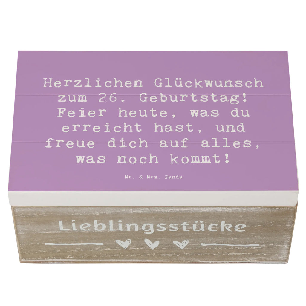 Holzkiste Spruch 26. Geburtstag Schatulle, Schatzkiste, Holzkiste, Erinnerungskiste, Kiste, Erinnerungsbox, Truhe, Geschenkdose, Geschenkbox, Aufbewahrungsbox, XXL, Dekokiste, Geburtstag, Geburtstagsgeschenk, Geschenk