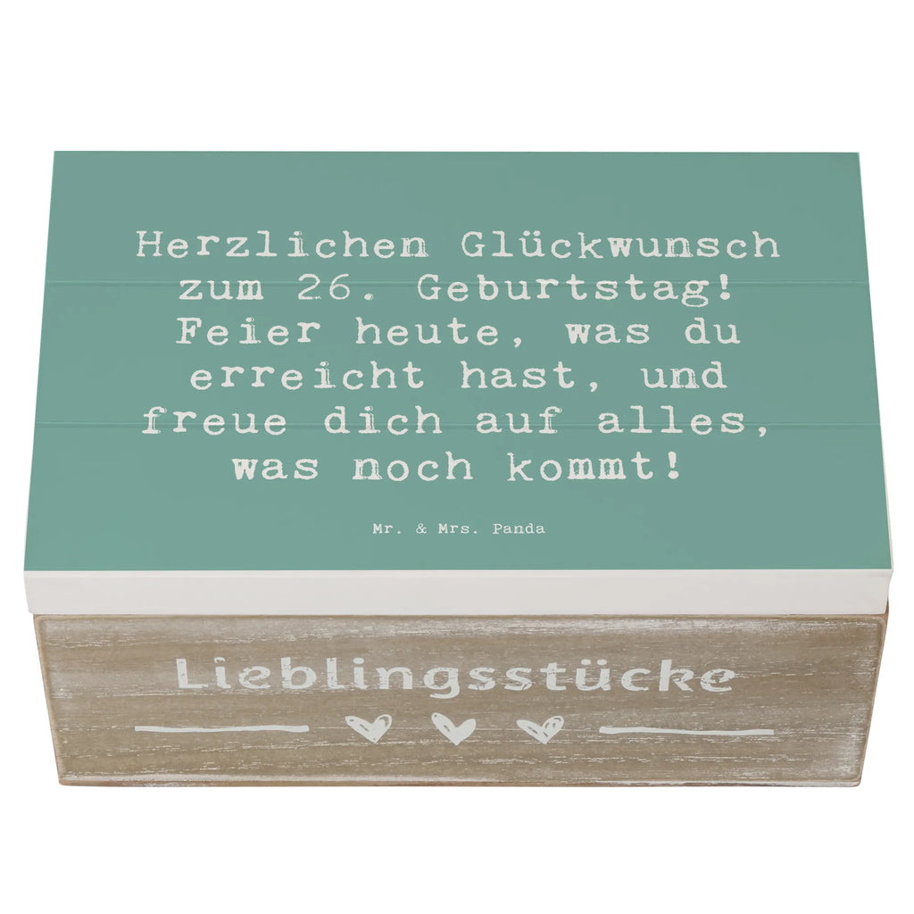 Holzkiste Spruch 26. Geburtstag Schatulle, Schatzkiste, Holzkiste, Erinnerungskiste, Kiste, Erinnerungsbox, Truhe, Geschenkdose, Geschenkbox, Aufbewahrungsbox, XXL, Dekokiste, Geburtstag, Geburtstagsgeschenk, Geschenk