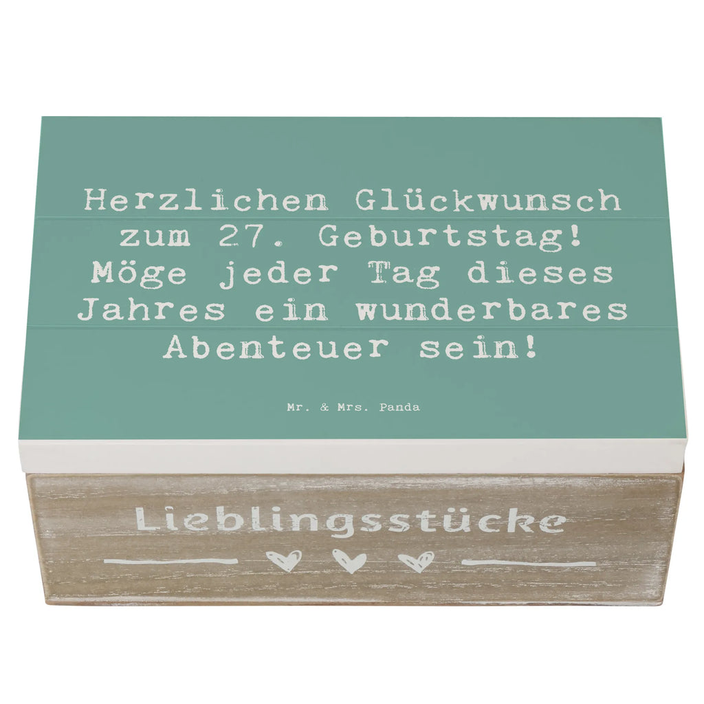 Holzkiste Spruch 27. Geburtstag Abenteuer Geschenkdose, Truhe, Kiste, Erinnerungskiste, Schatzkiste, Holzkiste, Geschenkbox, Dekokiste, Aufbewahrungsbox, XXL, Erinnerungsbox, Schatulle, Geburtstag, Geburtstagsgeschenk, Geschenk