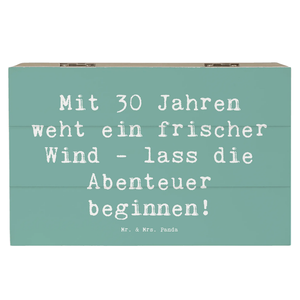 Wooden chest Saying Mit 30 Jahren weht ein frischer Wind - lass die Abenteuer beginnen! Erinnerungsbox, Schatulle, Dekokiste, Geschenkdose, Kiste, Aufbewahrungsbox, XXL, Geschenkbox, Schatzkiste, Holzkiste, Truhe, Erinnerungskiste, Geburtstag, Geburtstagsgeschenk, Geschenk