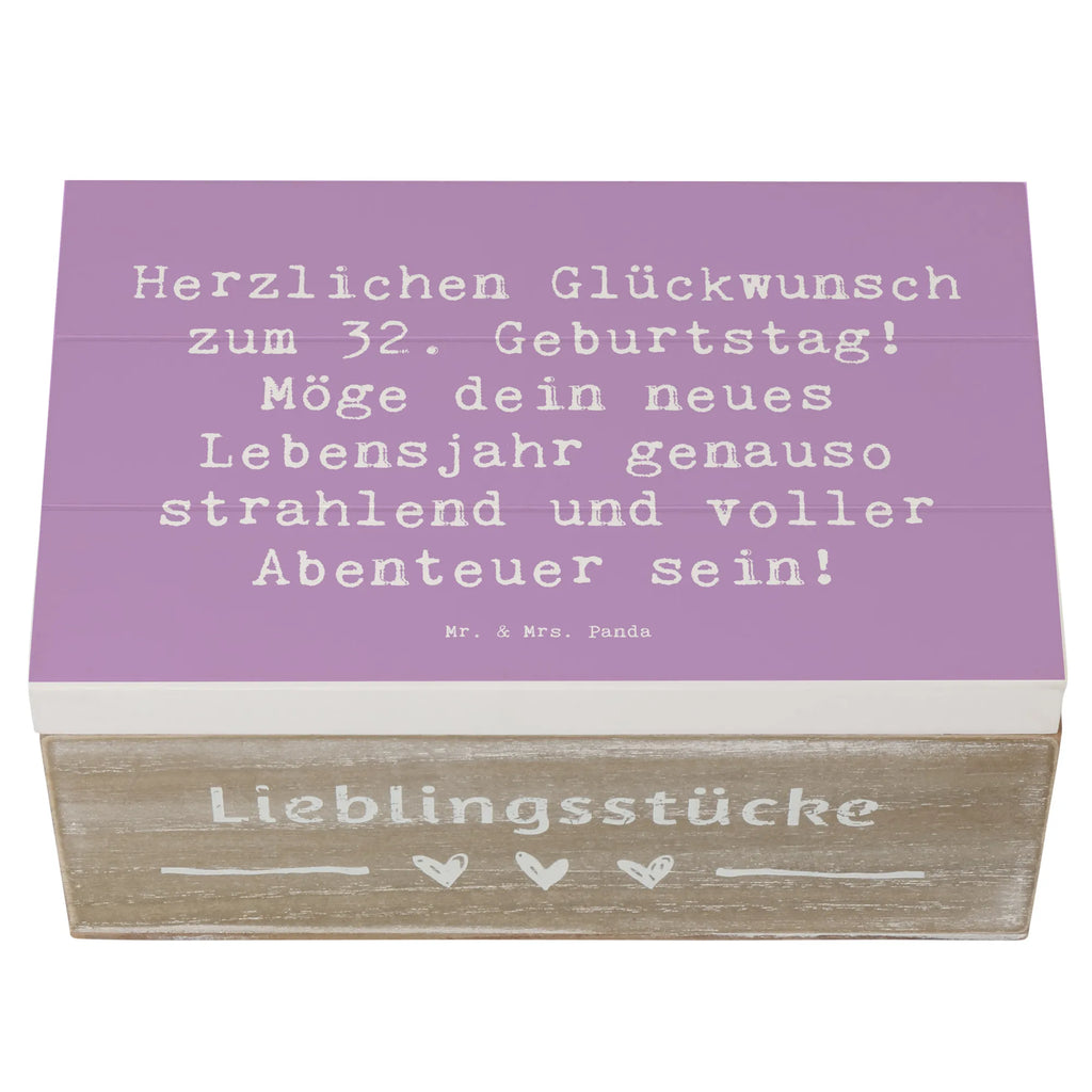 Holzkiste Spruch 32. Geburtstag Abenteuer Schatzkiste, Geschenkdose, Aufbewahrungsbox, Holzkiste, Dekokiste, Kiste, Erinnerungskiste, Erinnerungsbox, Schatulle, XXL, Truhe, Geschenkbox, Geburtstag, Geburtstagsgeschenk, Geschenk
