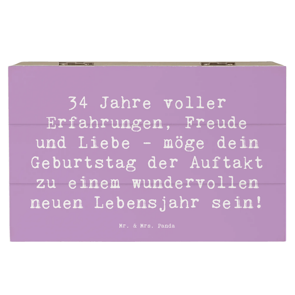 Wooden chest Saying 34 Jahre voller Erfahrungen, Freude und Liebe - möge dein Geburtstag der Auftakt zu einem wundervollen neuen Lebensjahr sein! Holzkiste, Kiste, XXL, Erinnerungskiste, Geschenkbox, Dekokiste, Truhe, Schatzkiste, Erinnerungsbox, Schatulle, Geschenkdose, Aufbewahrungsbox, Geburtstag, Geburtstagsgeschenk, Geschenk