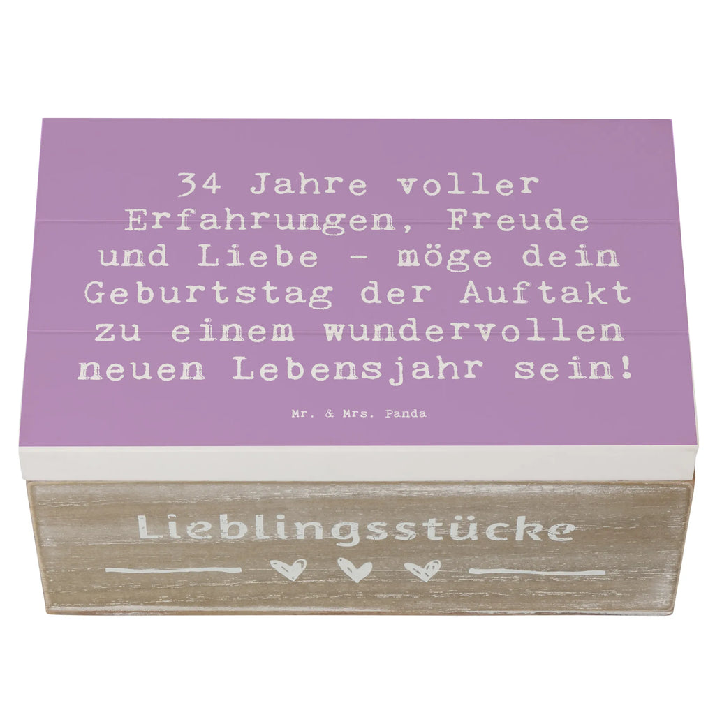 Wooden chest Saying 34 Jahre voller Erfahrungen, Freude und Liebe - möge dein Geburtstag der Auftakt zu einem wundervollen neuen Lebensjahr sein! Holzkiste, Kiste, XXL, Erinnerungskiste, Geschenkbox, Dekokiste, Truhe, Schatzkiste, Erinnerungsbox, Schatulle, Geschenkdose, Aufbewahrungsbox, Geburtstag, Geburtstagsgeschenk, Geschenk