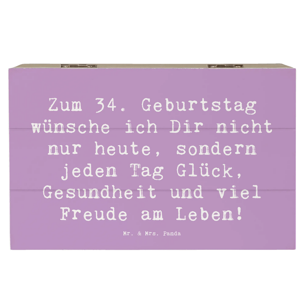 Holzkiste Spruch 34. Geburtstag Schatzkiste, Geschenkdose, Erinnerungsbox, Geschenkbox, Schatulle, Truhe, Erinnerungskiste, Kiste, Holzkiste, Dekokiste, XXL, Aufbewahrungsbox, Geburtstag, Geburtstagsgeschenk, Geschenk