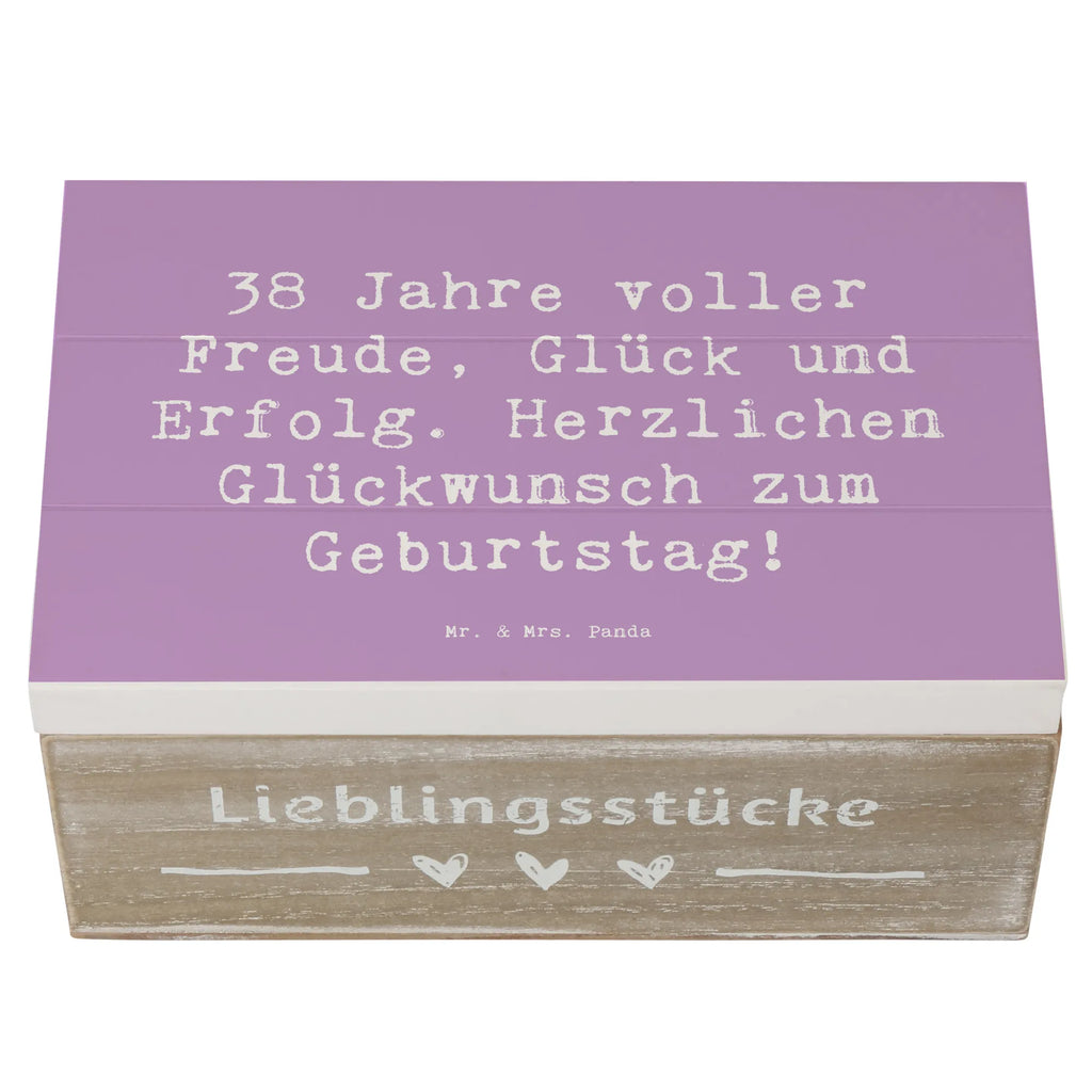 Holzkiste Spruch 38. Geburtstag Freude Aufbewahrungsbox, Schatulle, Erinnerungskiste, Geschenkdose, Truhe, XXL, Dekokiste, Erinnerungsbox, Geschenkbox, Kiste, Schatzkiste, Holzkiste, Geburtstag, Geburtstagsgeschenk, Geschenk