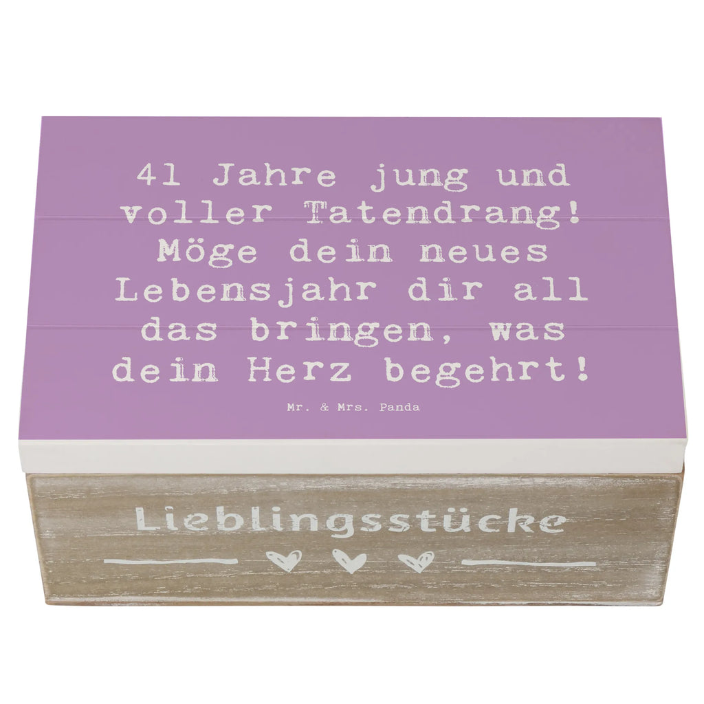 Holzkiste Spruch 41. Geburtstag Tatendrang Geschenkdose, Truhe, Holzkiste, Aufbewahrungsbox, Geschenkbox, Schatulle, Erinnerungsbox, Schatzkiste, Dekokiste, Kiste, XXL, Erinnerungskiste, Geburtstag, Geburtstagsgeschenk, Geschenk