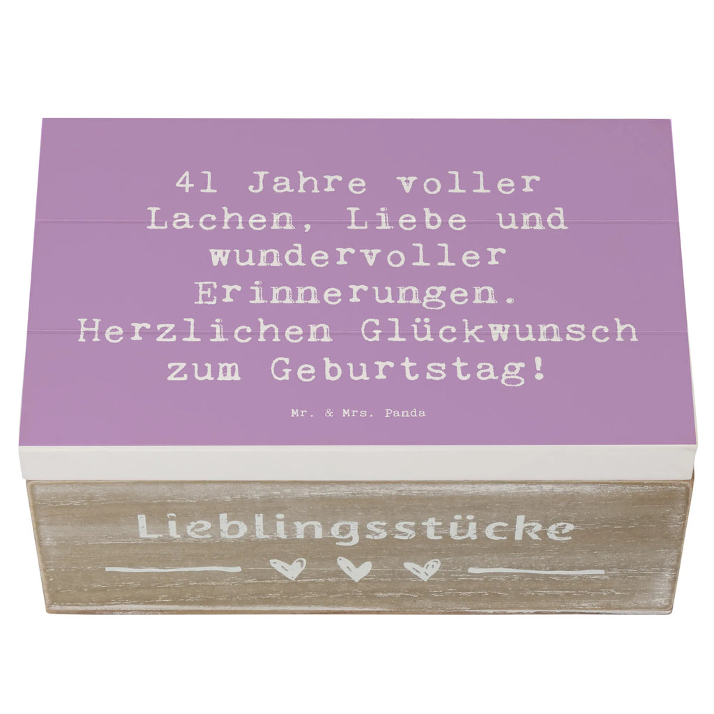 Holzkiste Spruch 41. Geburtstag Freude Erinnerungskiste, Truhe, Aufbewahrungsbox, Schatulle, Geschenkdose, Holzkiste, XXL, Erinnerungsbox, Kiste, Geschenkbox, Dekokiste, Schatzkiste, Geburtstag, Geburtstagsgeschenk, Geschenk