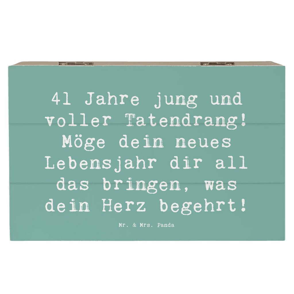 Holzkiste Spruch 41. Geburtstag Tatendrang Geschenkdose, Truhe, Holzkiste, Aufbewahrungsbox, Geschenkbox, Schatulle, Erinnerungsbox, Schatzkiste, Dekokiste, Kiste, XXL, Erinnerungskiste, Geburtstag, Geburtstagsgeschenk, Geschenk
