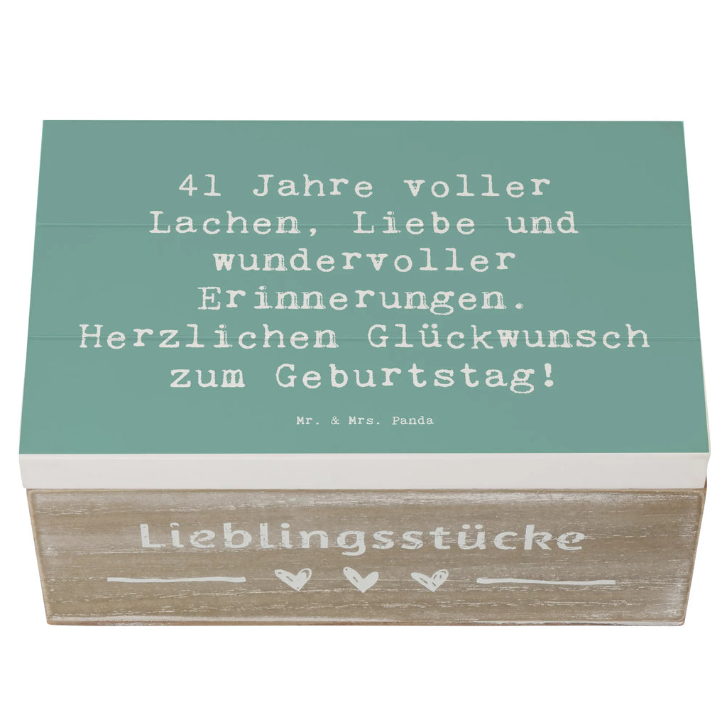 Holzkiste Spruch 41. Geburtstag Freude Erinnerungskiste, Truhe, Aufbewahrungsbox, Schatulle, Geschenkdose, Holzkiste, XXL, Erinnerungsbox, Kiste, Geschenkbox, Dekokiste, Schatzkiste, Geburtstag, Geburtstagsgeschenk, Geschenk