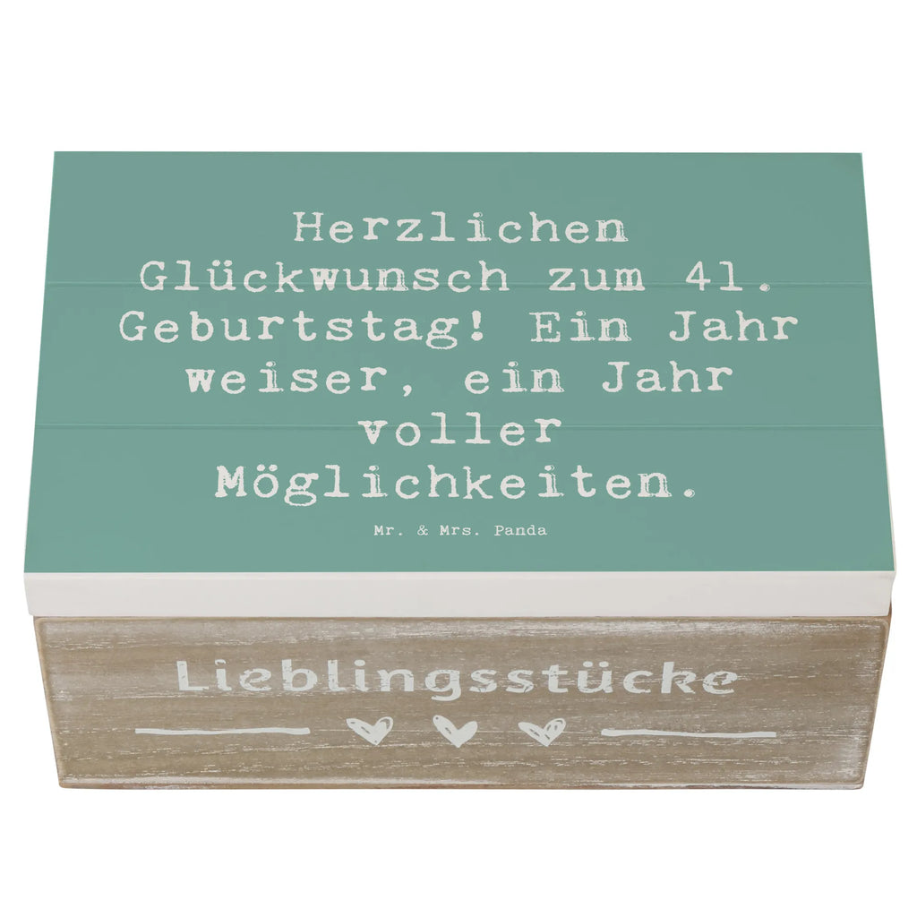 Holzkiste Spruch 41. Geburtstag Weisheit Erinnerungskiste, Geschenkbox, Aufbewahrungsbox, Schatzkiste, Erinnerungsbox, Geschenkdose, Schatulle, Kiste, Truhe, XXL, Holzkiste, Dekokiste, Geburtstag, Geburtstagsgeschenk, Geschenk