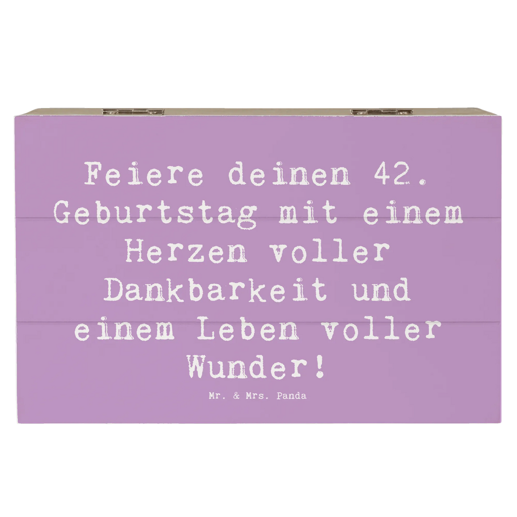Wooden chest Saying Feiere deinen 42. Geburtstag mit einem Herzen voller Dankbarkeit und einem Leben voller Wunder! Schatulle, Kiste, Schatzkiste, Holzkiste, Erinnerungskiste, Truhe, Erinnerungsbox, Aufbewahrungsbox, Geschenkdose, Dekokiste, XXL, Geschenkbox, Geburtstag, Geburtstagsgeschenk, Geschenk