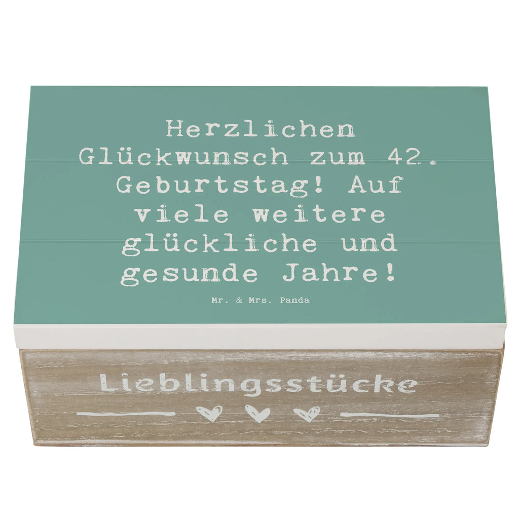 Holzkiste Spruch 42. Geburtstag Glückwunsch XXL, Dekokiste, Erinnerungsbox, Kiste, Truhe, Aufbewahrungsbox, Erinnerungskiste, Schatulle, Geschenkbox, Schatzkiste, Holzkiste, Geschenkdose, Geburtstag, Geburtstagsgeschenk, Geschenk