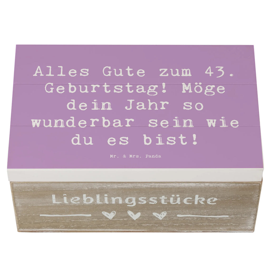 Wooden chest Saying Alles Gute zum 43. Geburtstag! Möge dein Jahr so wunderbar sein wie du es bist! Schatzkiste, Truhe, Dekokiste, Erinnerungskiste, Aufbewahrungsbox, Holzkiste, Kiste, Geschenkbox, XXL, Schatulle, Geschenkdose, Erinnerungsbox, Geburtstag, Geburtstagsgeschenk, Geschenk