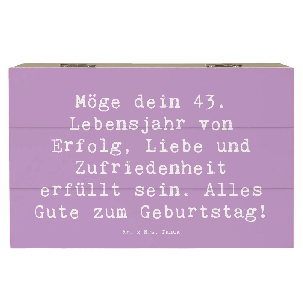 Holzkiste Spruch 43. Geburtstag Glück Erinnerungskiste, Schatulle, Geschenkdose, Truhe, Erinnerungsbox, Dekokiste, Aufbewahrungsbox, Holzkiste, Schatzkiste, Geschenkbox, XXL, Kiste, Geburtstag, Geburtstagsgeschenk, Geschenk