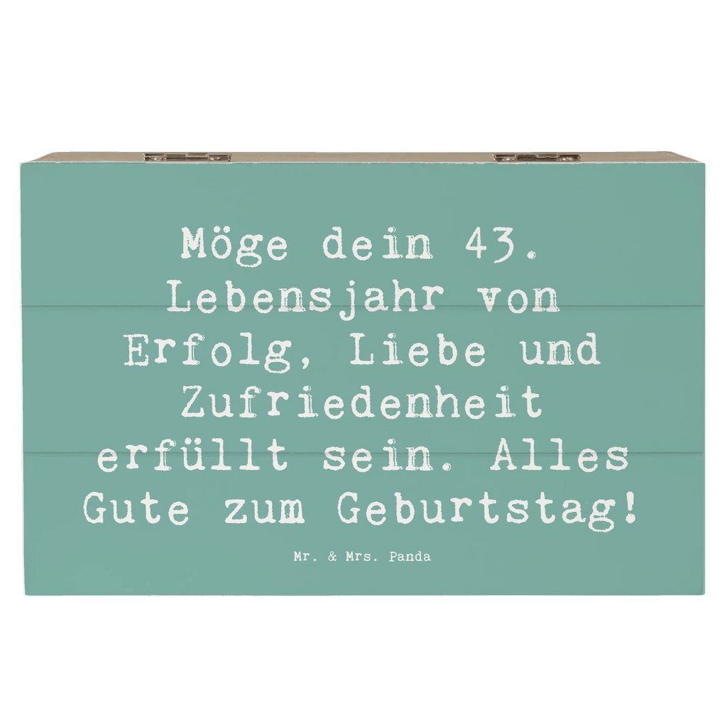 Holzkiste Spruch 43. Geburtstag Glück Erinnerungskiste, Schatulle, Geschenkdose, Truhe, Erinnerungsbox, Dekokiste, Aufbewahrungsbox, Holzkiste, Schatzkiste, Geschenkbox, XXL, Kiste, Geburtstag, Geburtstagsgeschenk, Geschenk