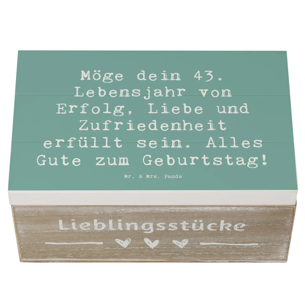 Holzkiste Spruch 43. Geburtstag Glück Erinnerungskiste, Schatulle, Geschenkdose, Truhe, Erinnerungsbox, Dekokiste, Aufbewahrungsbox, Holzkiste, Schatzkiste, Geschenkbox, XXL, Kiste, Geburtstag, Geburtstagsgeschenk, Geschenk