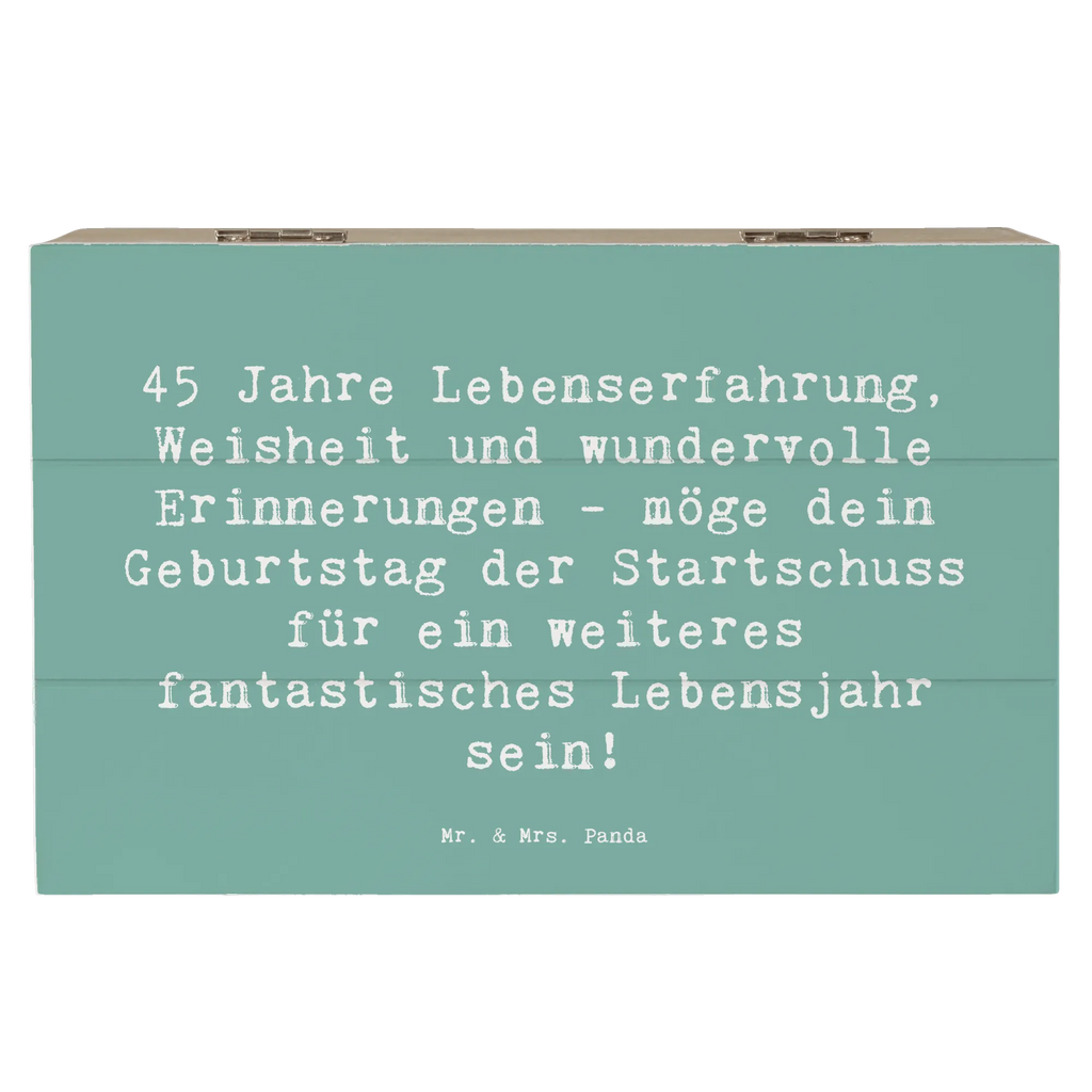 Holzkiste Spruch 45. Geburtstag Erinnerungsbox, Truhe, Dekokiste, Aufbewahrungsbox, Schatzkiste, Erinnerungskiste, Geschenkbox, XXL, Holzkiste, Kiste, Schatulle, Geschenkdose, Geburtstag, Geburtstagsgeschenk, Geschenk