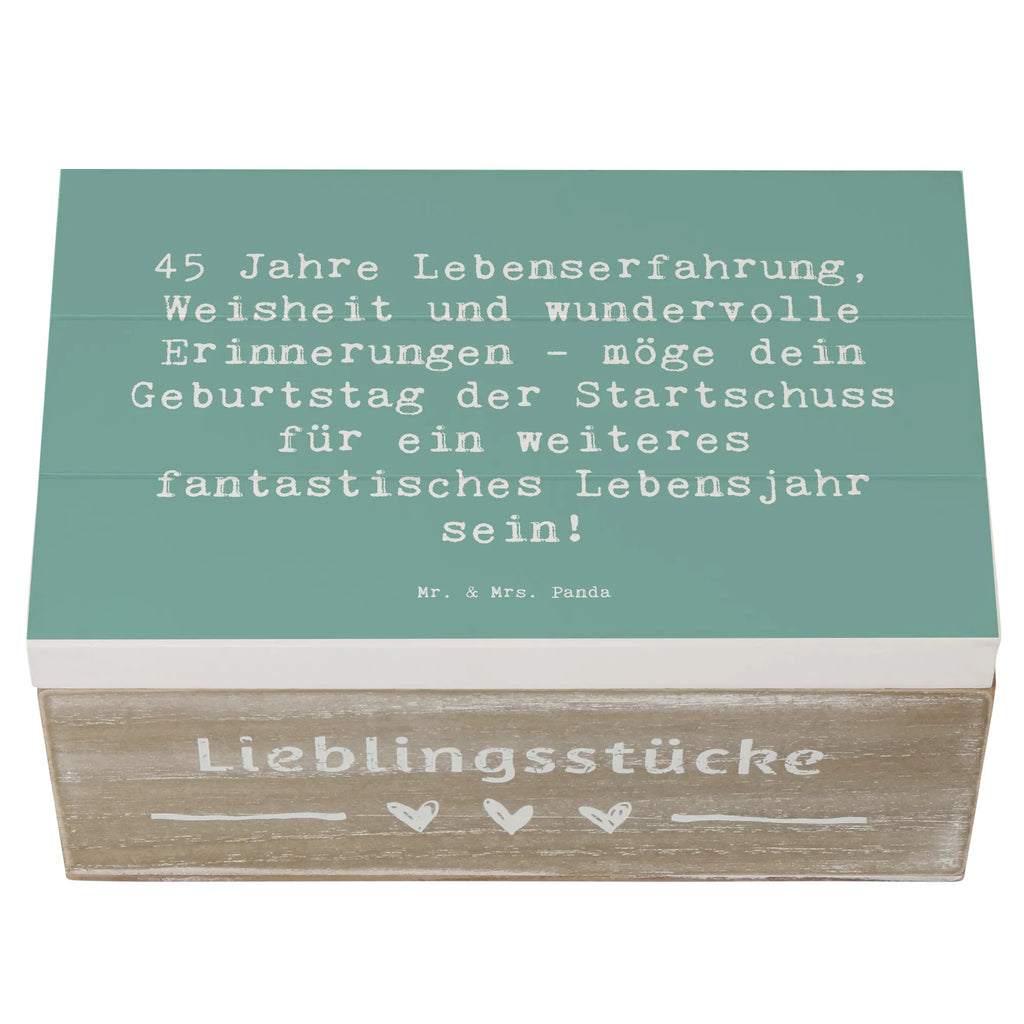 Holzkiste Spruch 45. Geburtstag Erinnerungsbox, Truhe, Dekokiste, Aufbewahrungsbox, Schatzkiste, Erinnerungskiste, Geschenkbox, XXL, Holzkiste, Kiste, Schatulle, Geschenkdose, Geburtstag, Geburtstagsgeschenk, Geschenk