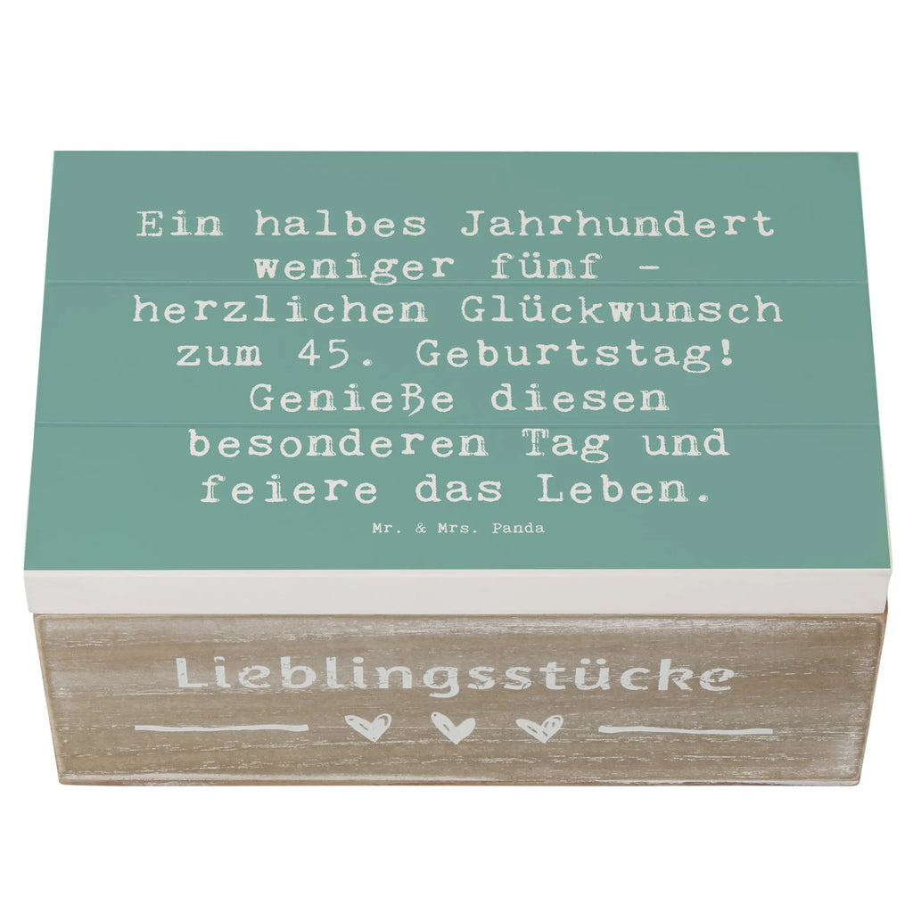 Holzkiste Spruch 45. Geburtstag Feier Schatulle, Aufbewahrungsbox, Erinnerungsbox, Geschenkdose, Holzkiste, Erinnerungskiste, Truhe, Kiste, Schatzkiste, Geschenkbox, Dekokiste, XXL, Geburtstag, Geburtstagsgeschenk, Geschenk