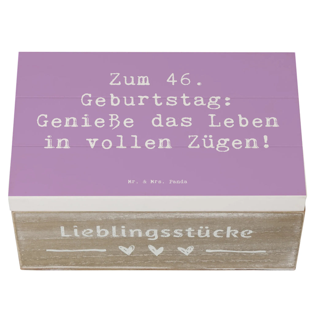 Holzkiste Spruch 46. Geburtstag Lebensfreude Truhe, Kiste, Erinnerungsbox, Aufbewahrungsbox, Erinnerungskiste, Holzkiste, Schatzkiste, Schatulle, Geschenkbox, XXL, Geschenkdose, Dekokiste, Geburtstag, Geburtstagsgeschenk, Geschenk