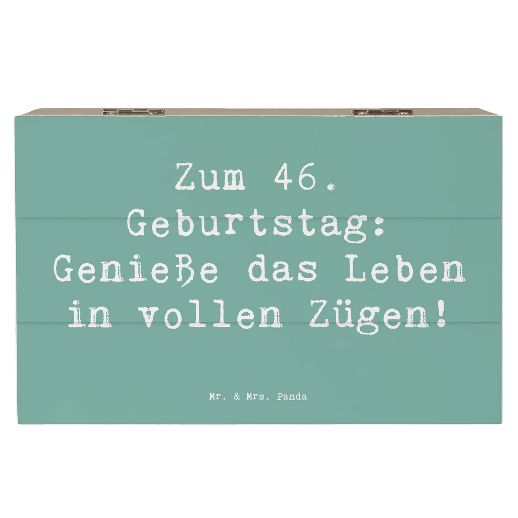 Holzkiste Spruch 46. Geburtstag Lebensfreude Truhe, Kiste, Erinnerungsbox, Aufbewahrungsbox, Erinnerungskiste, Holzkiste, Schatzkiste, Schatulle, Geschenkbox, XXL, Geschenkdose, Dekokiste, Geburtstag, Geburtstagsgeschenk, Geschenk