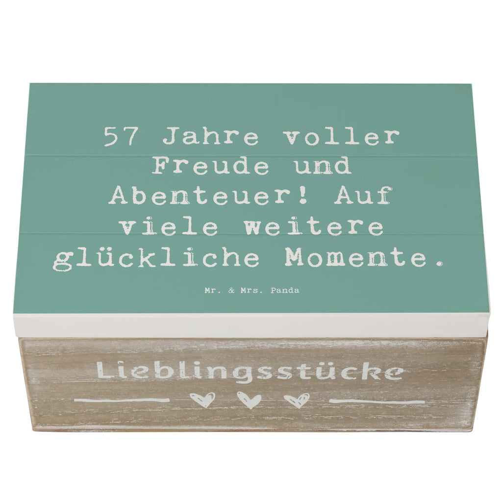Wooden chest Saying 57 Jahre voller Freude und Abenteuer! Auf viele weitere glückliche Momente. Schatzkiste, Aufbewahrungsbox, Truhe, Erinnerungskiste, Geschenkbox, Holzkiste, Dekokiste, XXL, Erinnerungsbox, Kiste, Geschenkdose, Schatulle, Geburtstag, Geburtstagsgeschenk, Geschenk