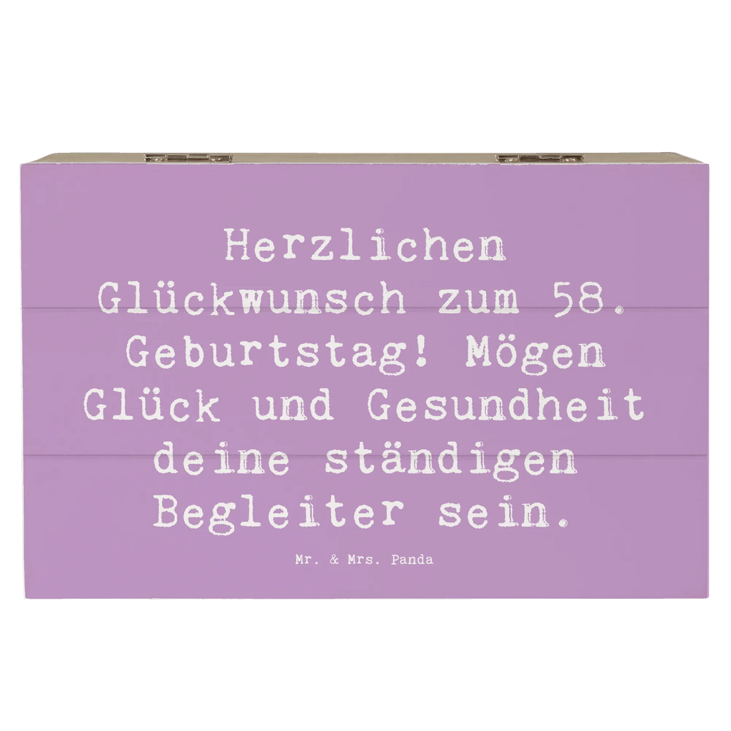 Holzkiste Spruch 58. Geburtstag Erinnerungsbox, Schatzkiste, Geschenkbox, Truhe, Holzkiste, Geschenkdose, Aufbewahrungsbox, Dekokiste, Schatulle, XXL, Erinnerungskiste, Kiste, Geburtstag, Geburtstagsgeschenk, Geschenk