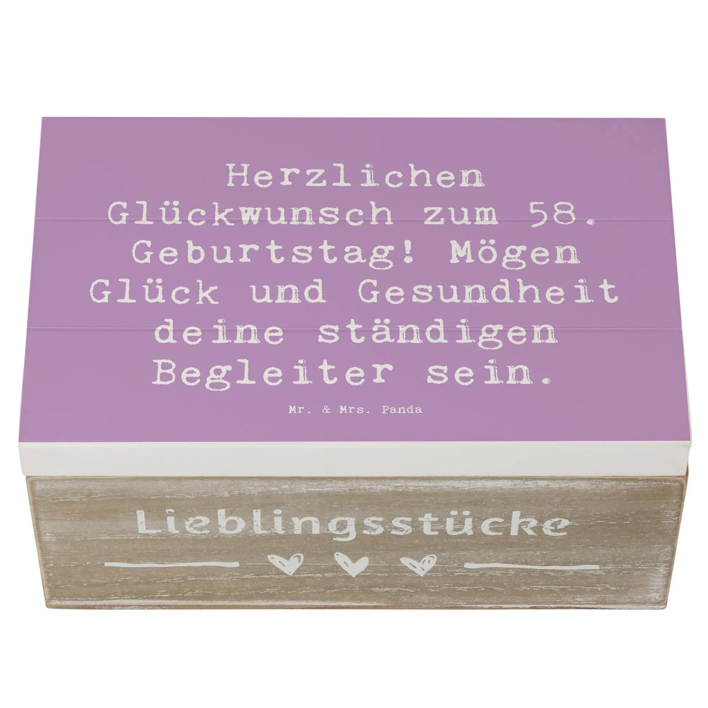 Holzkiste Spruch 58. Geburtstag Erinnerungsbox, Schatzkiste, Geschenkbox, Truhe, Holzkiste, Geschenkdose, Aufbewahrungsbox, Dekokiste, Schatulle, XXL, Erinnerungskiste, Kiste, Geburtstag, Geburtstagsgeschenk, Geschenk