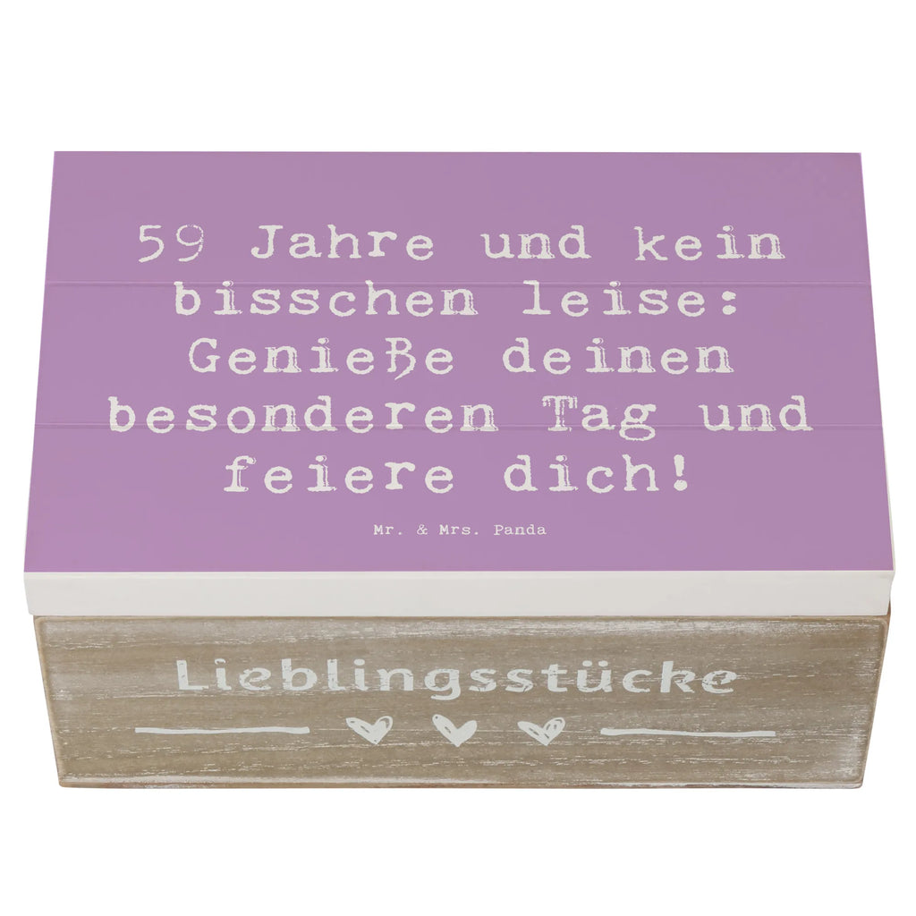 Holzkiste Spruch 59. Geburtstag Feier Aufbewahrungsbox, XXL, Erinnerungskiste, Truhe, Schatulle, Erinnerungsbox, Geschenkdose, Kiste, Dekokiste, Holzkiste, Geschenkbox, Schatzkiste, Geburtstag, Geburtstagsgeschenk, Geschenk