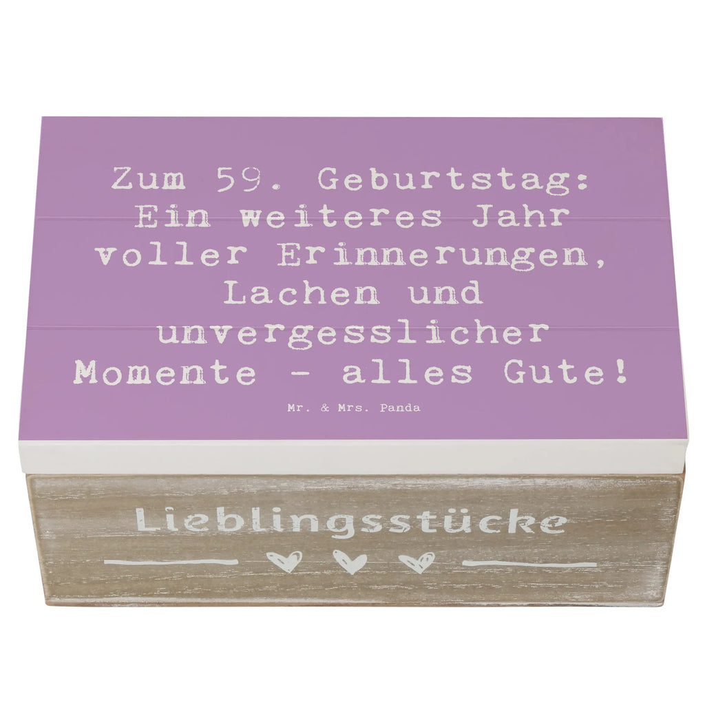 Wooden chest Saying Zum 59. Geburtstag: Ein weiteres Jahr voller Erinnerungen, Lachen und unvergesslicher Momente - alles Gute! XXL, Erinnerungsbox, Truhe, Geschenkbox, Schatzkiste, Erinnerungskiste, Holzkiste, Dekokiste, Schatulle, Kiste, Geschenkdose, Aufbewahrungsbox, Geburtstag, Geburtstagsgeschenk, Geschenk