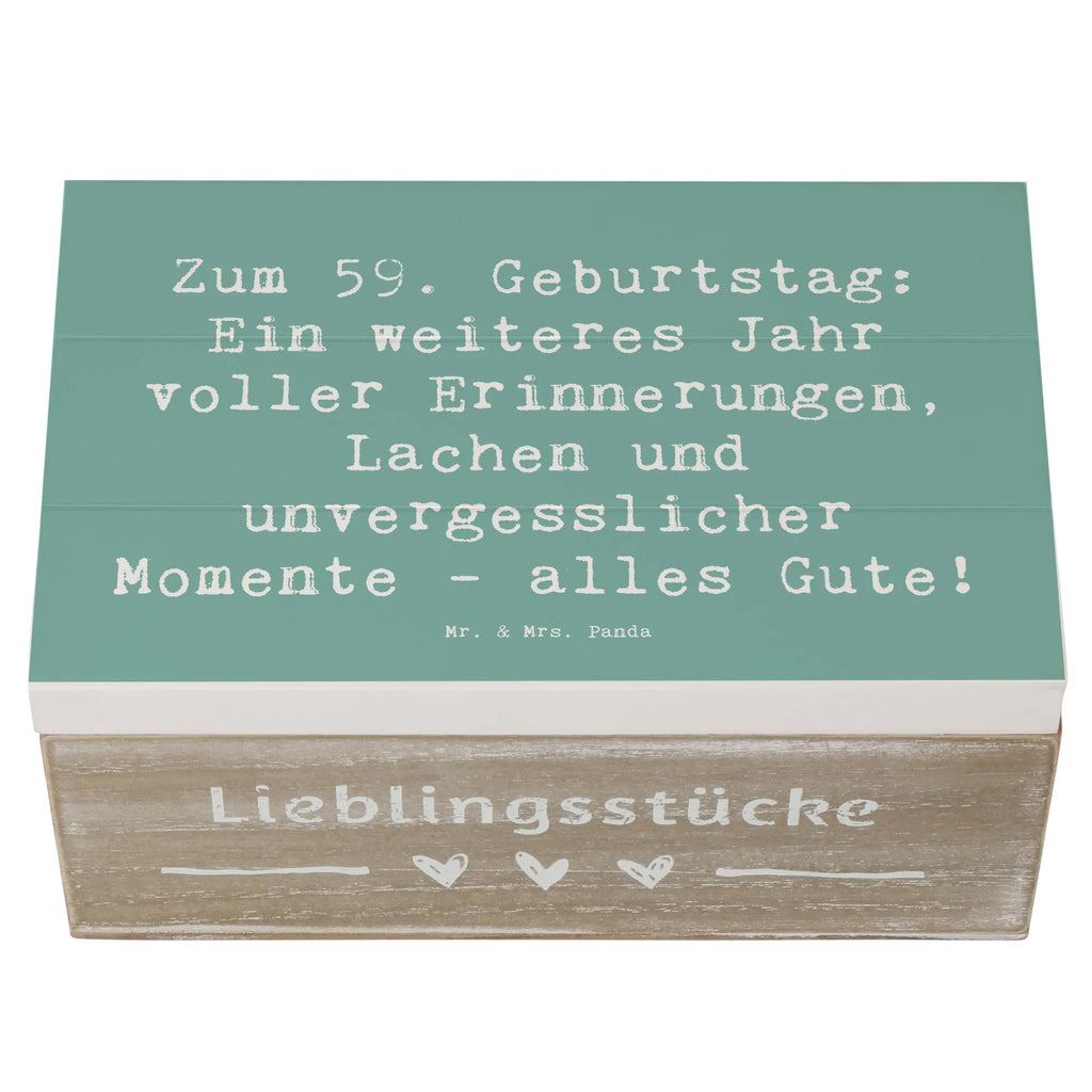 Wooden chest Saying Zum 59. Geburtstag: Ein weiteres Jahr voller Erinnerungen, Lachen und unvergesslicher Momente - alles Gute! XXL, Erinnerungsbox, Truhe, Geschenkbox, Schatzkiste, Erinnerungskiste, Holzkiste, Dekokiste, Schatulle, Kiste, Geschenkdose, Aufbewahrungsbox, Geburtstag, Geburtstagsgeschenk, Geschenk