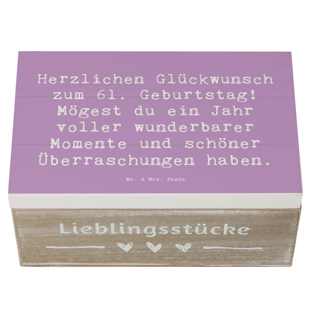 Holzkiste Spruch 61. Geburtstag Glückwünsche Kiste, Erinnerungsbox, XXL, Holzkiste, Geschenkbox, Truhe, Geschenkdose, Schatulle, Aufbewahrungsbox, Dekokiste, Erinnerungskiste, Schatzkiste, Geburtstag, Geburtstagsgeschenk, Geschenk