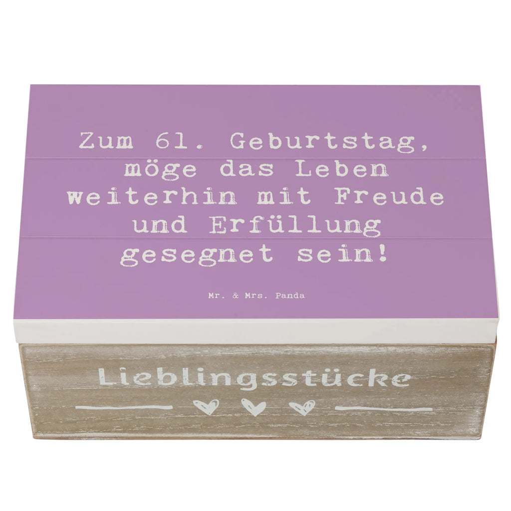 Holzkiste Spruch 61. Geburtstag Freude Schatulle, Truhe, Geschenkdose, Aufbewahrungsbox, Erinnerungsbox, Erinnerungskiste, Schatzkiste, Holzkiste, Kiste, XXL, Geschenkbox, Dekokiste, Geburtstag, Geburtstagsgeschenk, Geschenk
