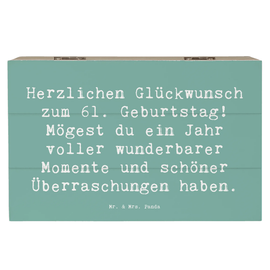 Holzkiste Spruch 61. Geburtstag Glückwünsche Kiste, Erinnerungsbox, XXL, Holzkiste, Geschenkbox, Truhe, Geschenkdose, Schatulle, Aufbewahrungsbox, Dekokiste, Erinnerungskiste, Schatzkiste, Geburtstag, Geburtstagsgeschenk, Geschenk