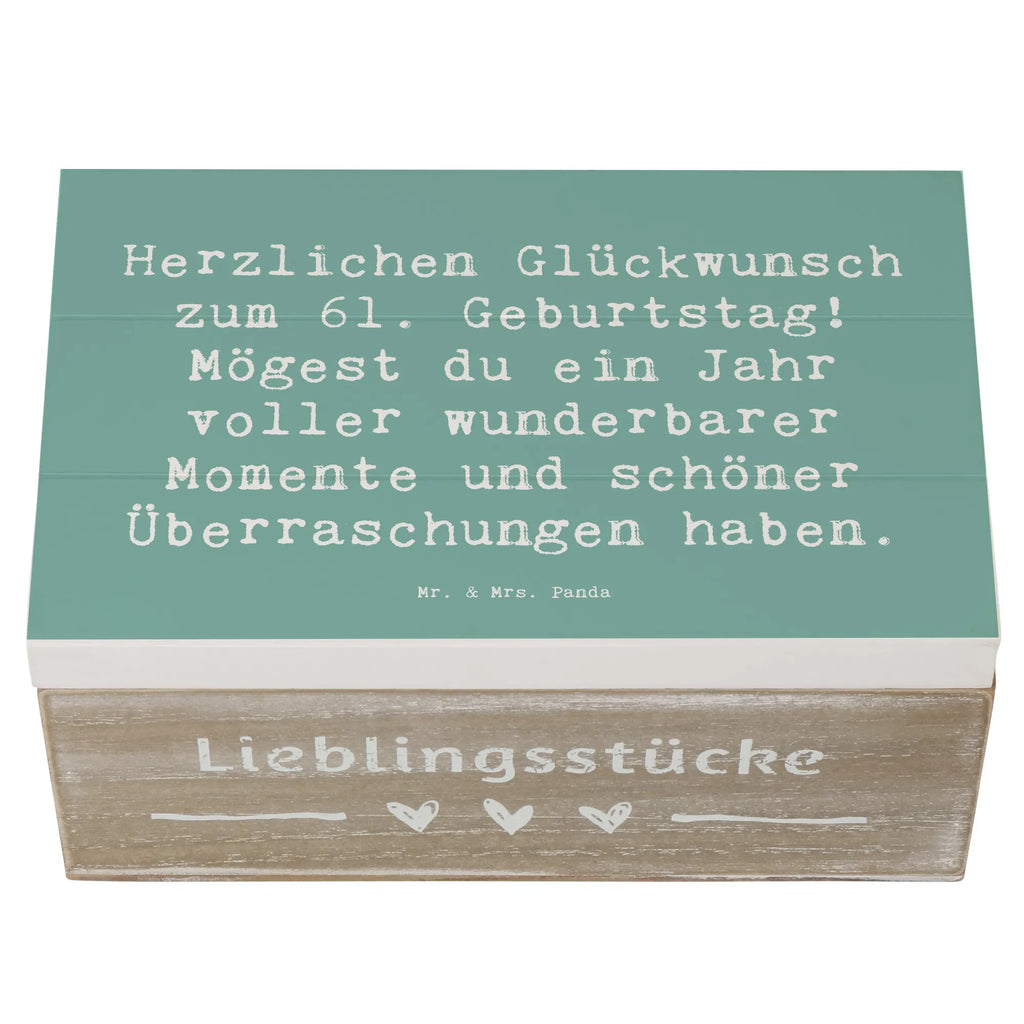 Holzkiste Spruch 61. Geburtstag Glückwünsche Kiste, Erinnerungsbox, XXL, Holzkiste, Geschenkbox, Truhe, Geschenkdose, Schatulle, Aufbewahrungsbox, Dekokiste, Erinnerungskiste, Schatzkiste, Geburtstag, Geburtstagsgeschenk, Geschenk