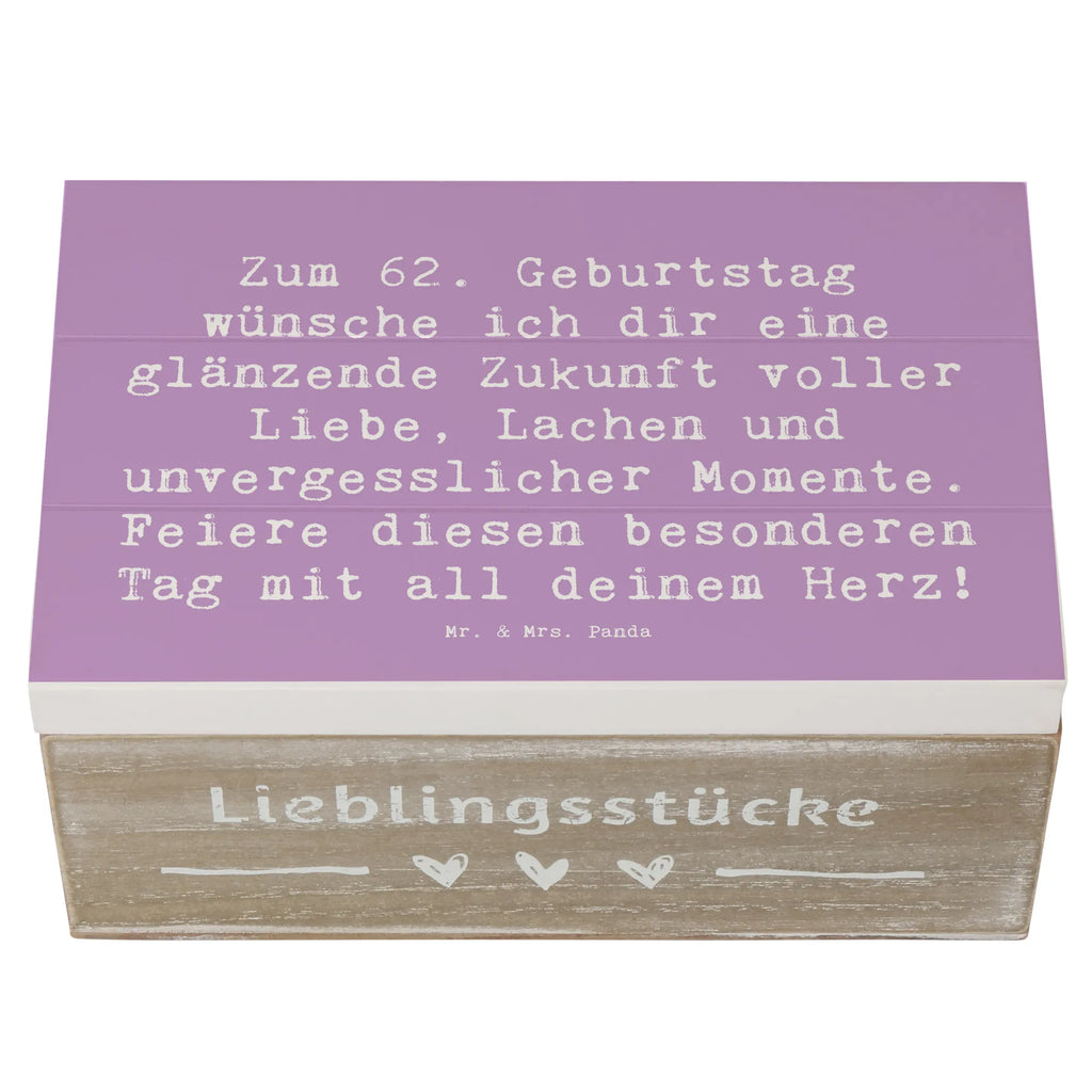 Holzkiste Spruch 62. Geburtstag Glänzende Zukunft XXL, Erinnerungsbox, Erinnerungskiste, Schatzkiste, Kiste, Holzkiste, Aufbewahrungsbox, Geschenkbox, Truhe, Dekokiste, Schatulle, Geschenkdose, Geburtstag, Geburtstagsgeschenk, Geschenk