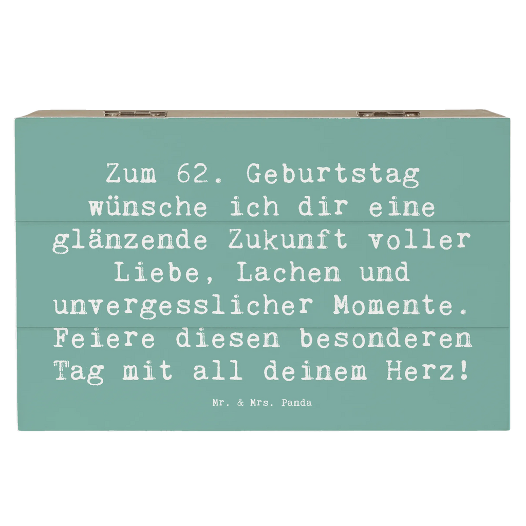 Holzkiste Spruch 62. Geburtstag Glänzende Zukunft XXL, Erinnerungsbox, Erinnerungskiste, Schatzkiste, Kiste, Holzkiste, Aufbewahrungsbox, Geschenkbox, Truhe, Dekokiste, Schatulle, Geschenkdose, Geburtstag, Geburtstagsgeschenk, Geschenk