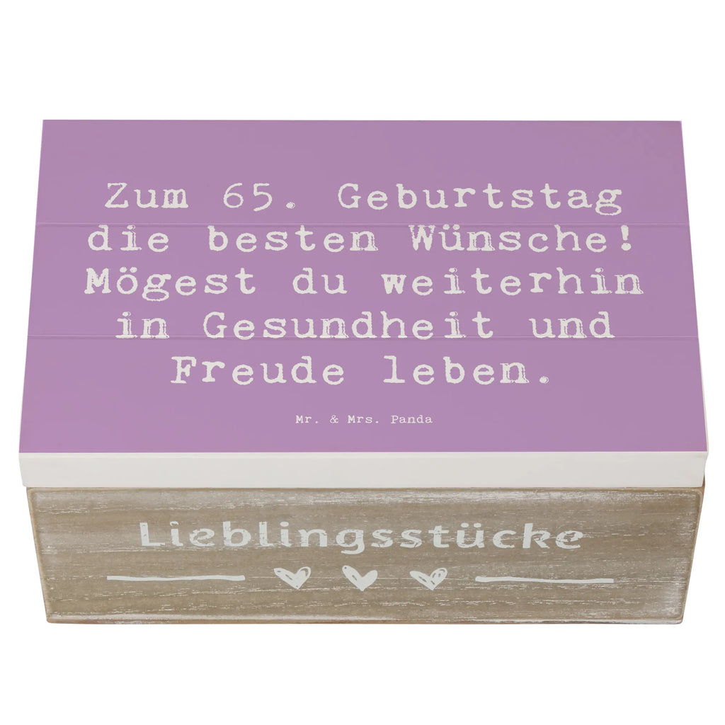 Holzkiste Spruch 65. Geburtstag Glückwünsche XXL, Kiste, Aufbewahrungsbox, Schatulle, Erinnerungskiste, Erinnerungsbox, Holzkiste, Geschenkdose, Dekokiste, Schatzkiste, Geschenkbox, Truhe, Geburtstag, Geburtstagsgeschenk, Geschenk