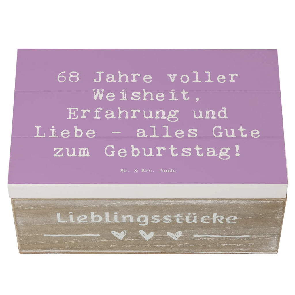 Wooden chest Saying 68 Jahre voller Weisheit, Erfahrung und Liebe - alles Gute zum Geburtstag! Holzkiste, Schatulle, Aufbewahrungsbox, Geschenkdose, Erinnerungskiste, Erinnerungsbox, Dekokiste, Schatzkiste, Geschenkbox, Truhe, Kiste, XXL, Geburtstag, Geburtstagsgeschenk, Geschenk