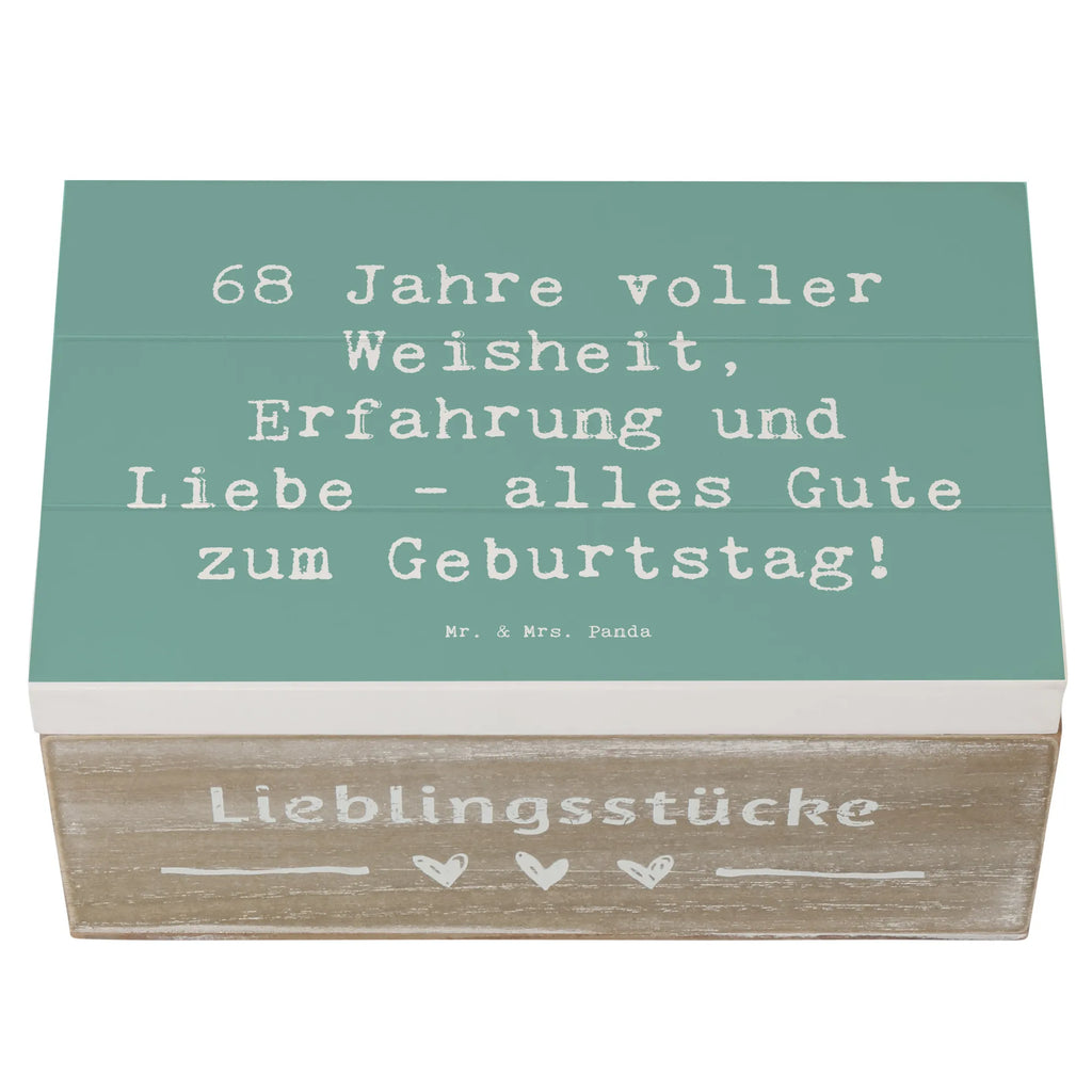 Wooden chest Saying 68 Jahre voller Weisheit, Erfahrung und Liebe - alles Gute zum Geburtstag! Holzkiste, Schatulle, Aufbewahrungsbox, Geschenkdose, Erinnerungskiste, Erinnerungsbox, Dekokiste, Schatzkiste, Geschenkbox, Truhe, Kiste, XXL, Geburtstag, Geburtstagsgeschenk, Geschenk