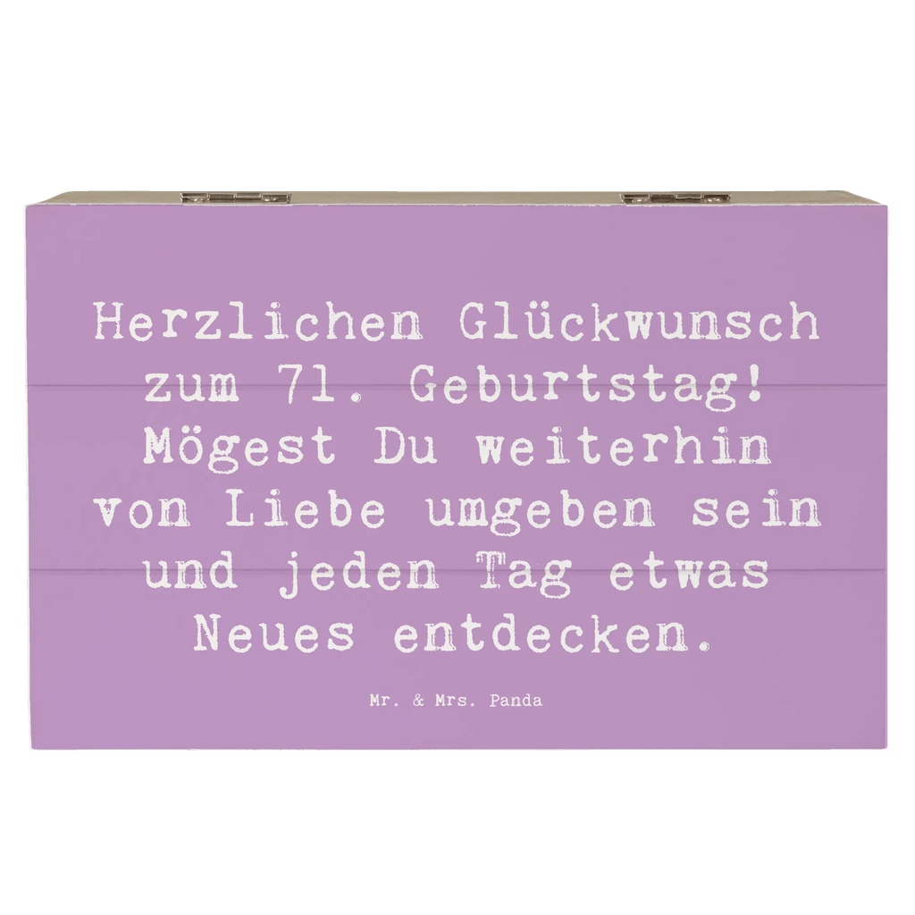 Wooden chest Saying Herzlichen Glückwunsch zum 71. Geburtstag! Mögest Du weiterhin von Liebe umgeben sein und jeden Tag etwas Neues entdecken. Erinnerungskiste, XXL, Erinnerungsbox, Geschenkbox, Schatulle, Aufbewahrungsbox, Holzkiste, Geschenkdose, Schatzkiste, Truhe, Kiste, Dekokiste, Geburtstag, Geburtstagsgeschenk, Geschenk